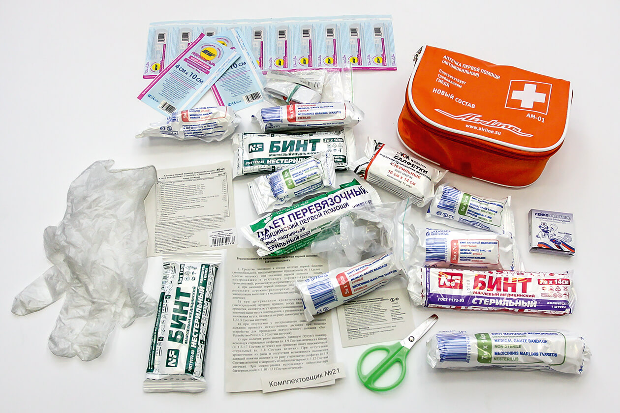 Обновленный состав автомобильной аптечки с 2024 года