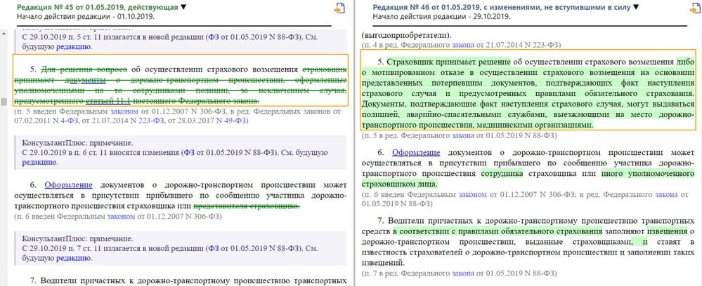 Изменения ОСАГО в октябре по документам о ДТП