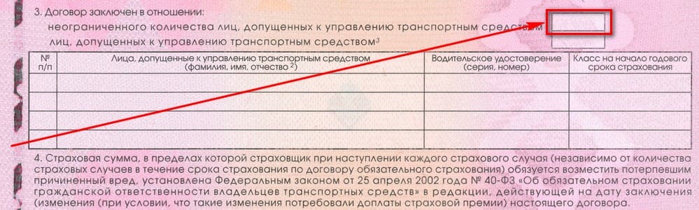 Вписанные водители в страховку